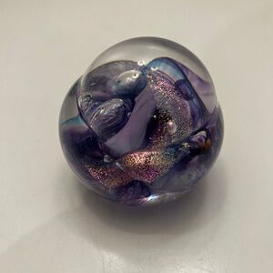Michelle Kaptur signed art glass paperweight